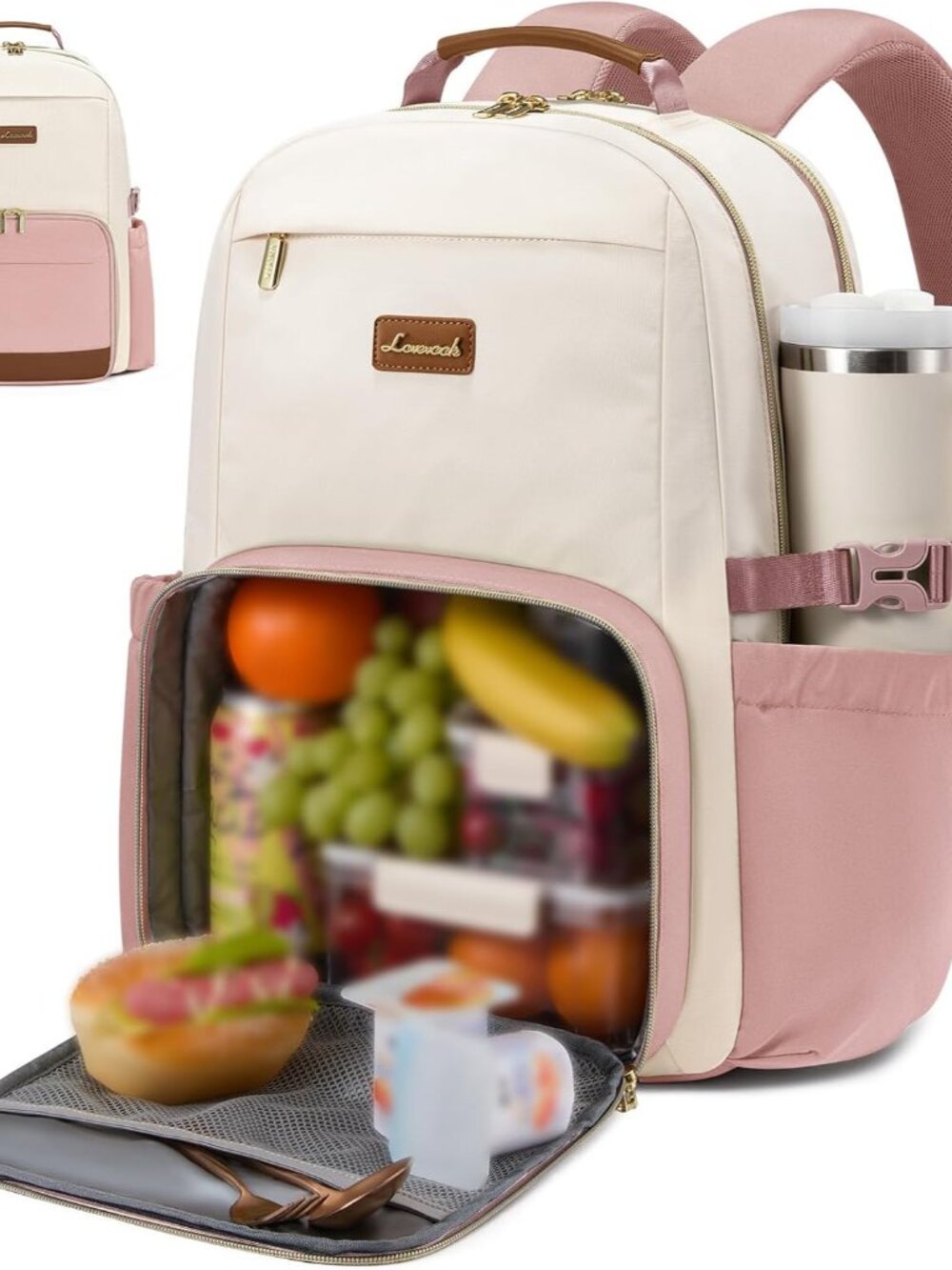 Lunch Backpack with Lunch Compartment,17 Inch Laptop Work Travel Insulated Coole